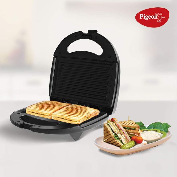 Pigeon by Stovekraft Egnite Plus Bread Sandwich Maker with Aluminium Nonstick Coated Fixed Plates 