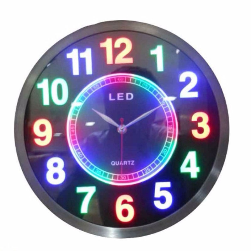 LED Wall Clock- Multi Color