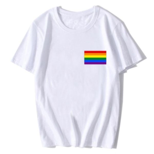 White Round Neck T-Shirt for pride month