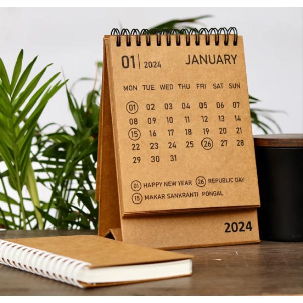 Craft Paper Desk Calendar 