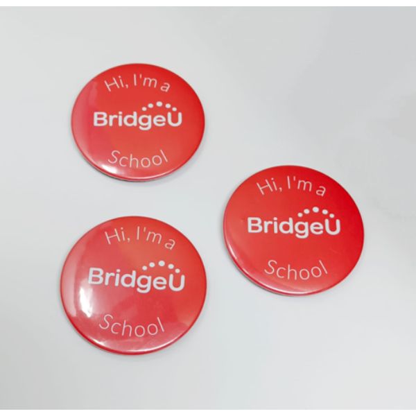 Customized red badges