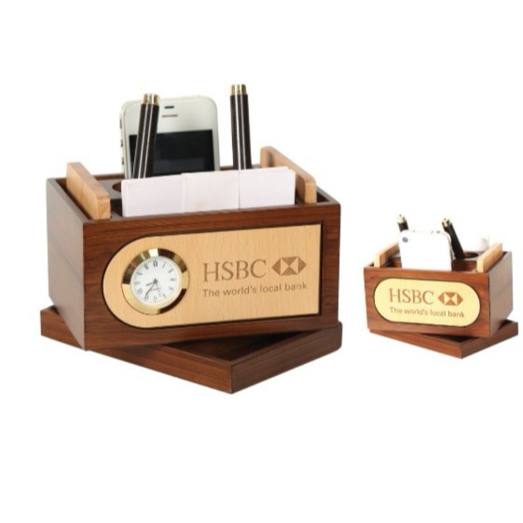 Multifunctional Pen Stand Brandstik Revolving Pen Stand With Coaster Plates Watch