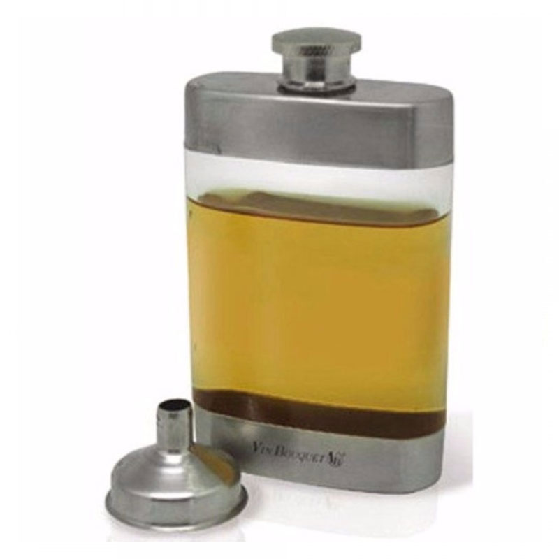 Transparent Pocket Hip Flask Set - 5 Oz