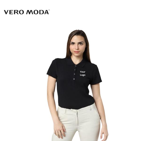 Vero Moda Solid Polo - Black