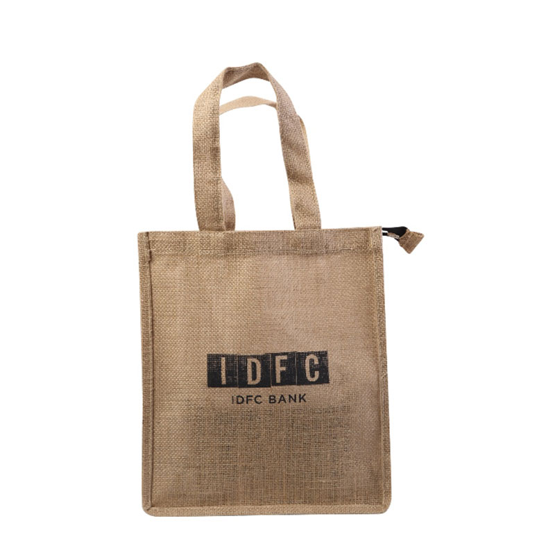Jute bag with zip sale