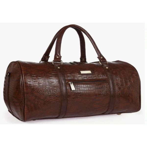 Vegan Leatherette Croco Duffle Bag