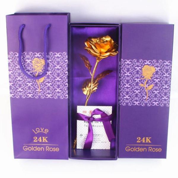 24K Red Gold Rose 10 INCHES With Gift Box