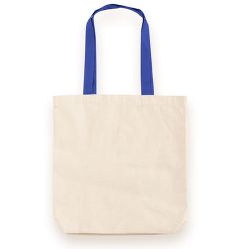 Contrast Handles Cotton Canvas Tote Bag