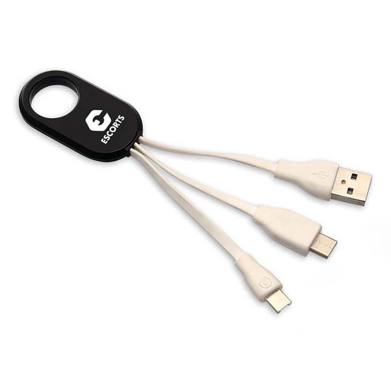 3 In 1 Data Cable with Light Up Logo