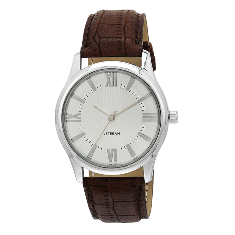 Veteran Analog Silver Dial Men's Watch