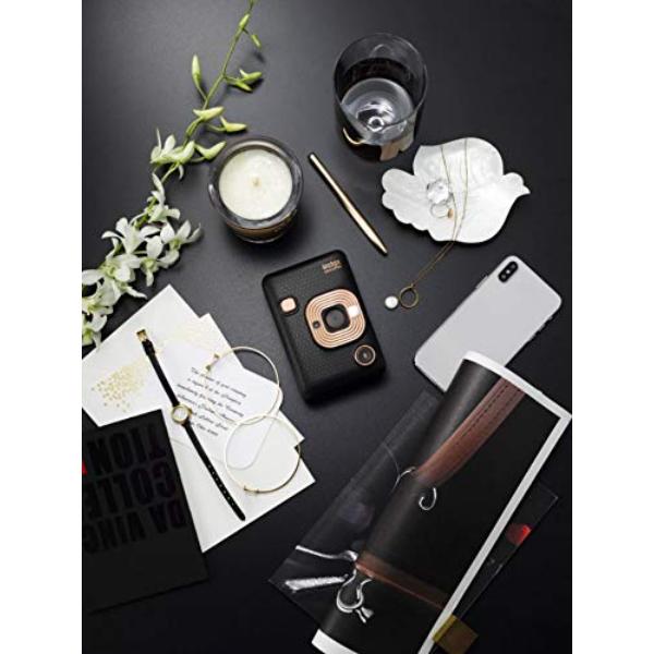 Elegant Black FUJIFILM Instax Mini LiPlay Hybrid Instant Camera