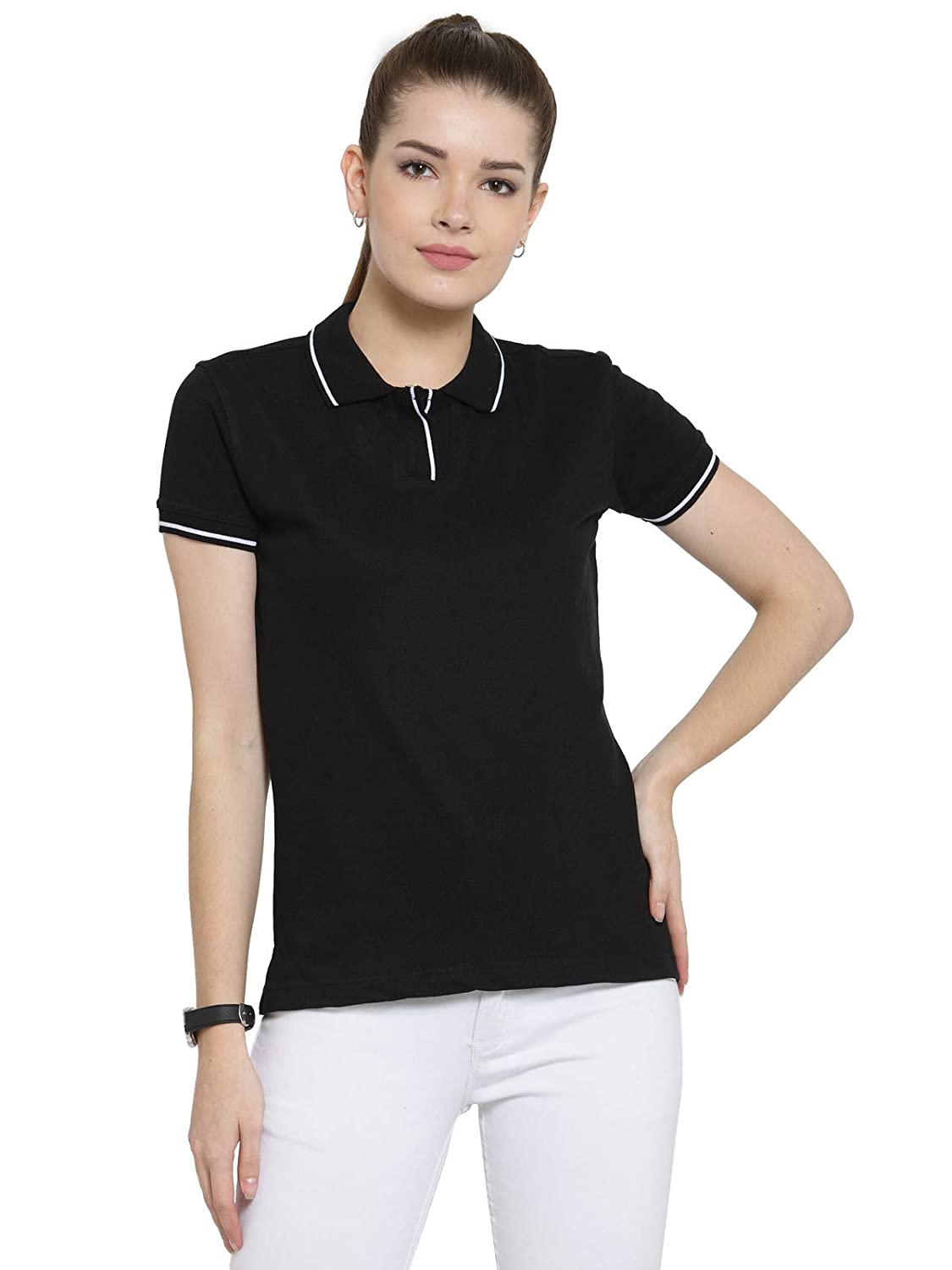 Scott Womens Polo Black and White