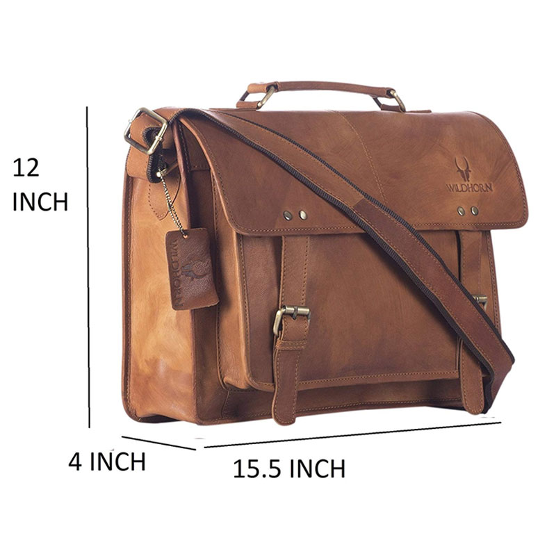 WildHorn Leather Brown Laptop Messenger Bag (1) - Corporate Gifting ...