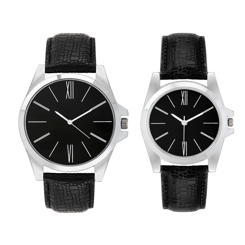 Opus Analogue Black Dial Couple's Watch
