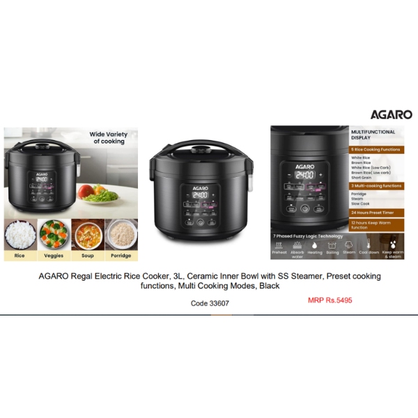 Agaro Electric Rice Cooker