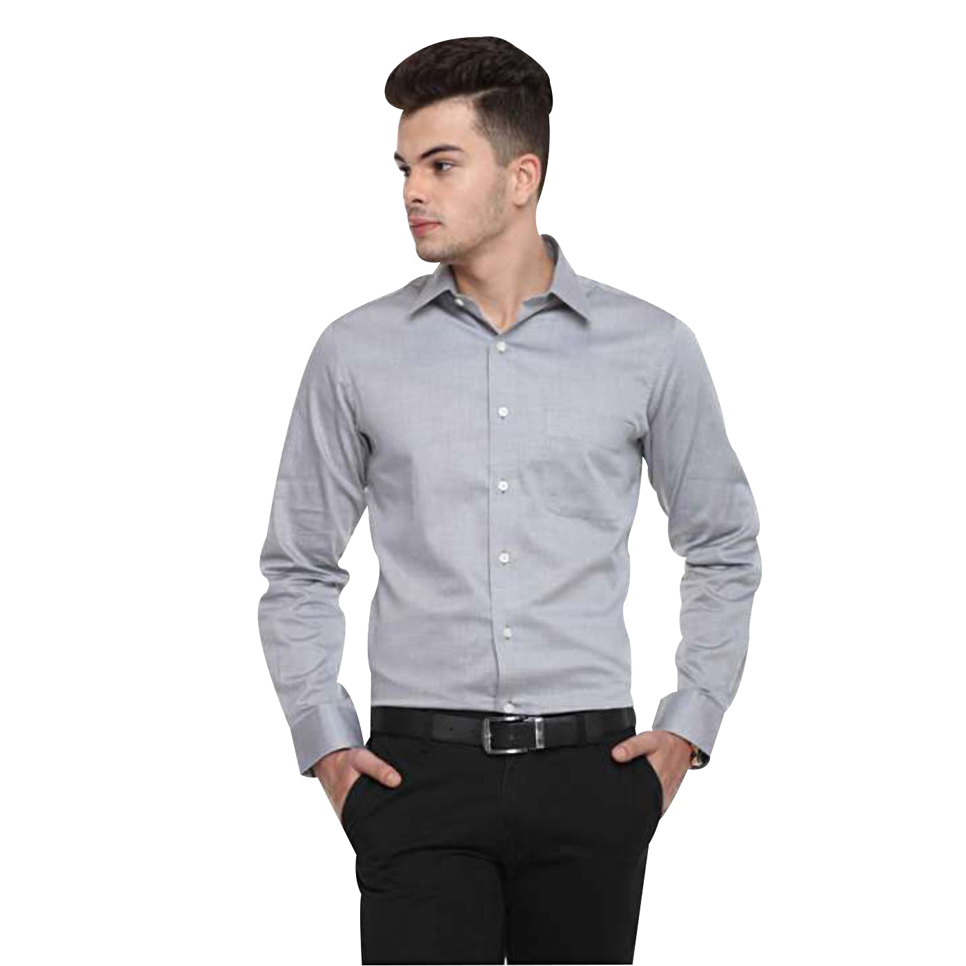 Arrow Oxford Chambray Twill Mens Formal Shirt Light Grey