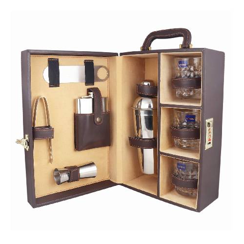 Premium Bar Set with Whiskey Glasses