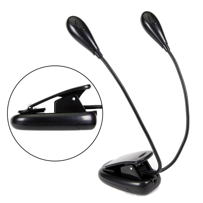 Battery Powered Book Reading Clip Lamp with LED