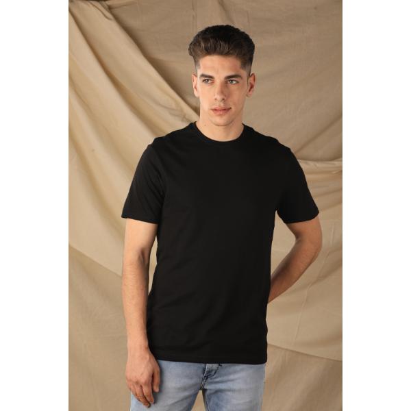 SMALLER FOOTPRINT CLASSIC BAMBOO BLEND T-SHIRT FOR MENS IN BLACK 