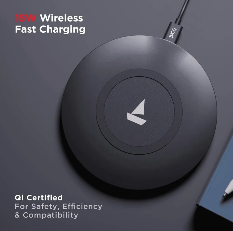 boAt floAtpad 350 Qi Certified Wireless Charger with 6mm Transmission Range