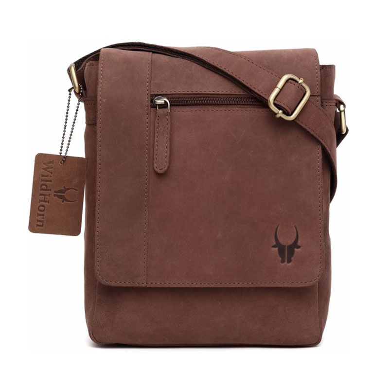 WildHorn Leather Brown Messenger Bag - 2