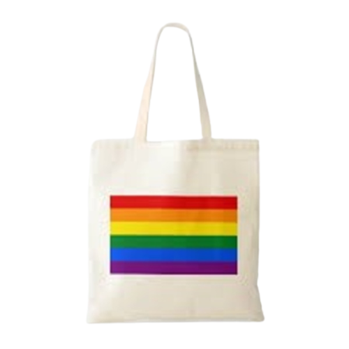 Canvas Tote Bag with LGBTQ Pride Printing