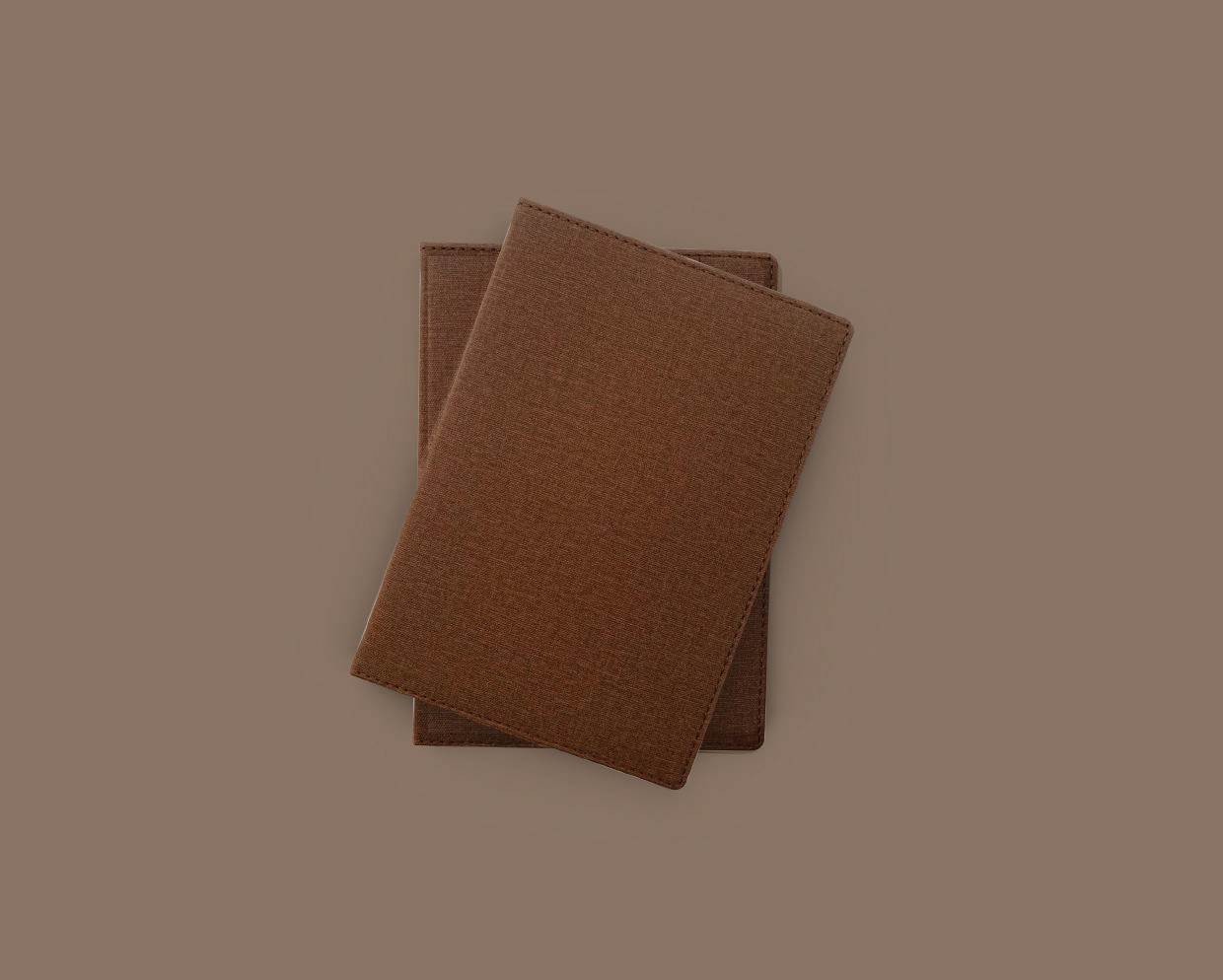 Coffee Brown Fabric Diary- A5