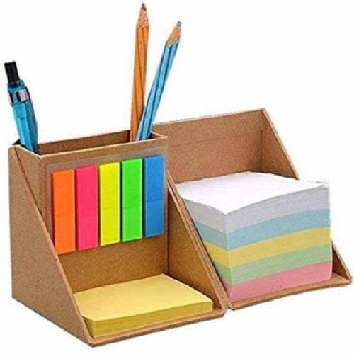 Compartments Paper Sticky Note Pads and Pen Holder