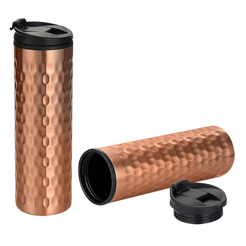 Copper Finish Prism Flask