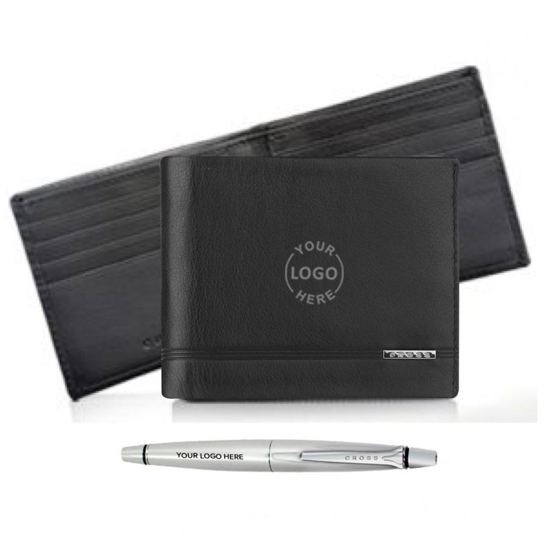 Cross Slim Wallet with Luxury Agenda Pen