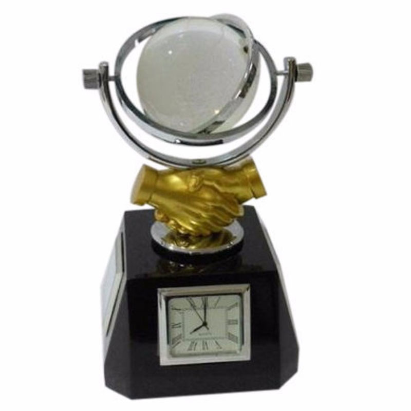 Desktop Shake Hand Globe Clock