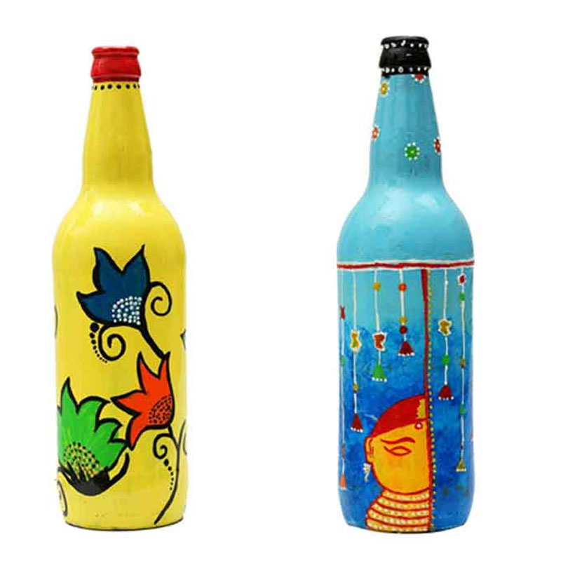 Hand-Painted Decorative Bottle