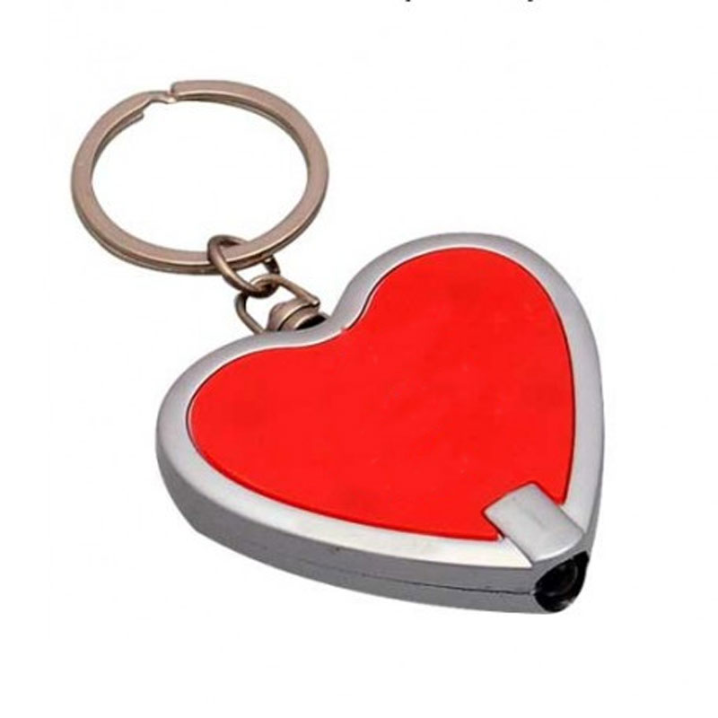 Heart Shape Metal Keychain with Torch