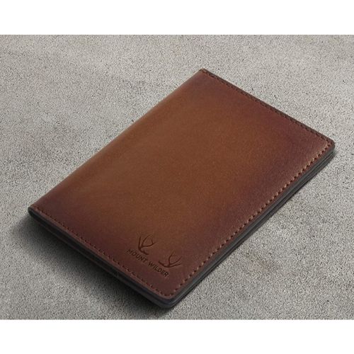 Mount Wilder Havana Genuine Leather Travel Passport Holder