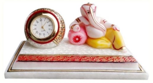 Marble Clock with Ganeshji