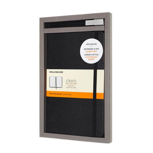 Moleskine Classic Notebook and Rollerball Pen Black