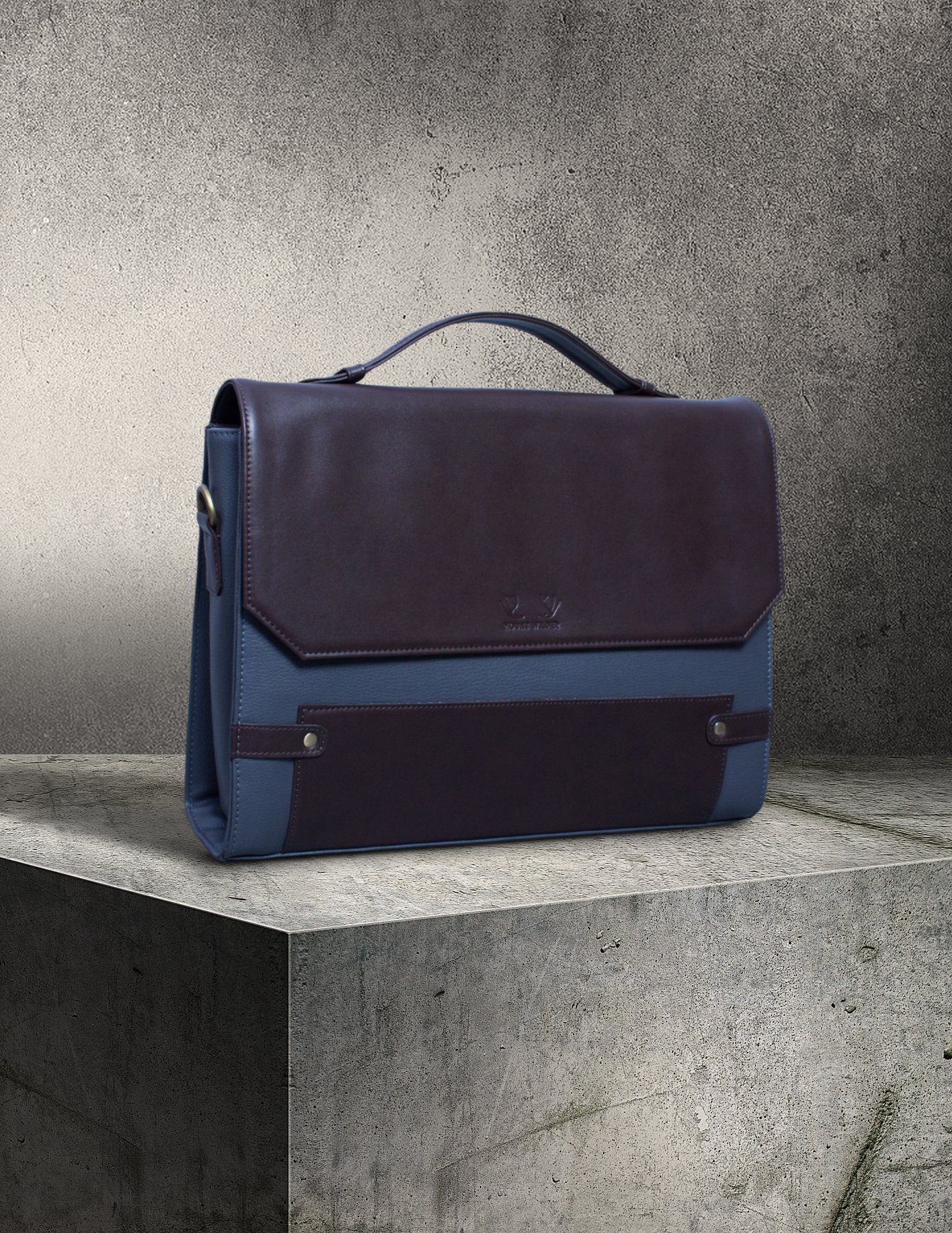 Lisbon Vegan Leather Office Bag- Sage Grey