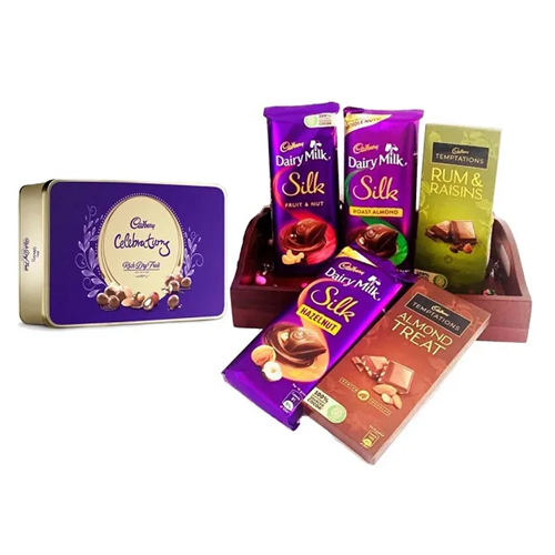 Cadbury Rich Dry Fruit Gift Hamper with Wooden Tray
