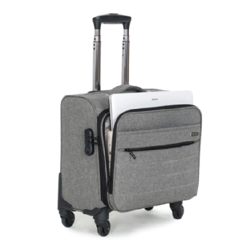 NOVEX Polyester Grey Overnighter Small Laptop Trolley Luggage Bag