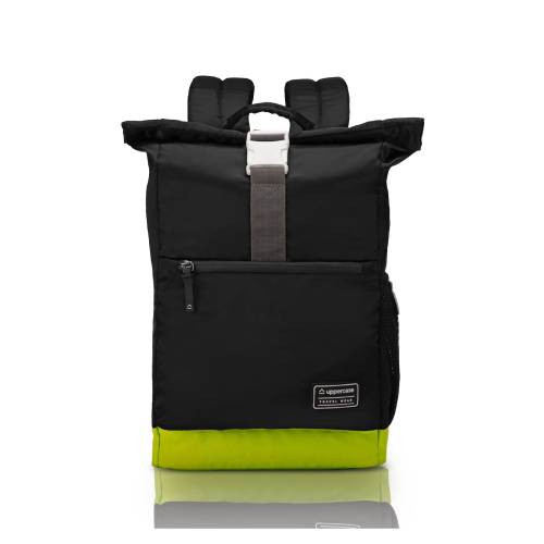 uppercase Roll Top Laptop Backpack - Black