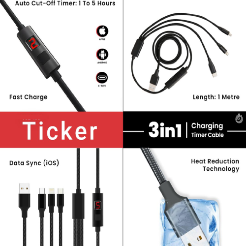 3 in 1 Charging Timer Cable