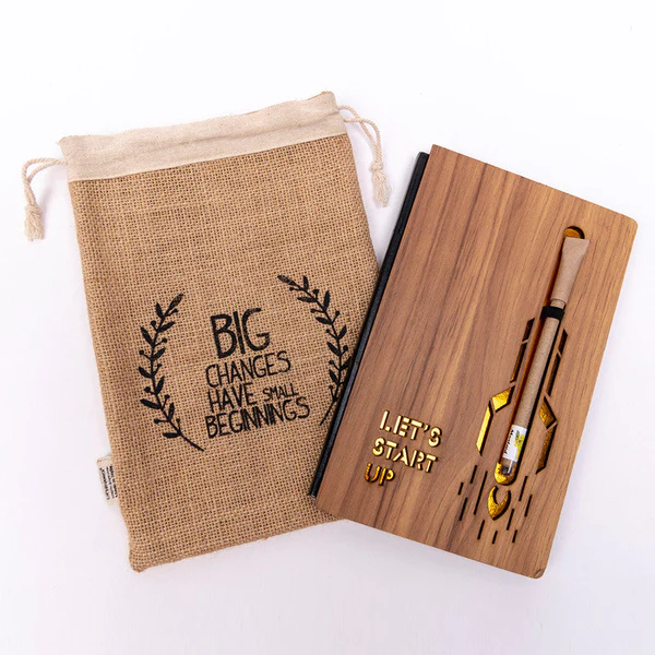 Eco-Friendly Brown Diary with Plantable Pen