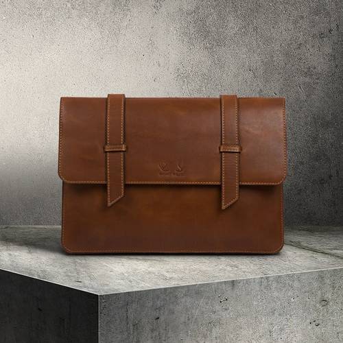 Oslo Laptop Sleeve- Tan Leather