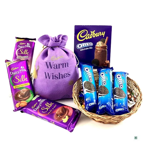 Cadbury Gift Basket with Jute Potli