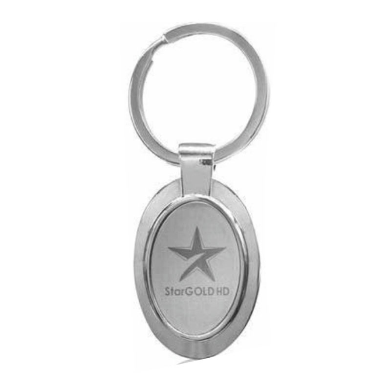 Oval Shape Metal Keychain