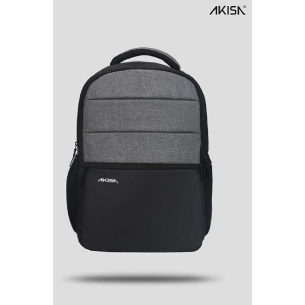 Akisa Laptop Backpack in Grey and Black 