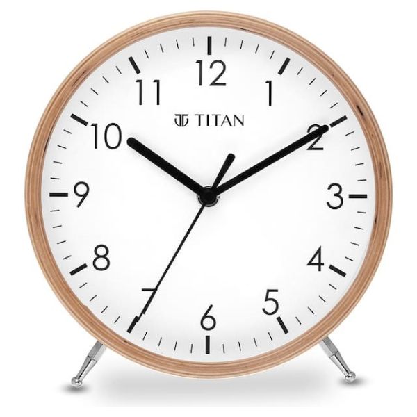 Titan Wooden Shelf Clock with Silent Sweep