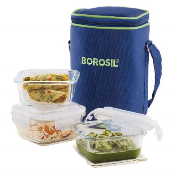 Borosil - Glass Lunch Box Set of 3