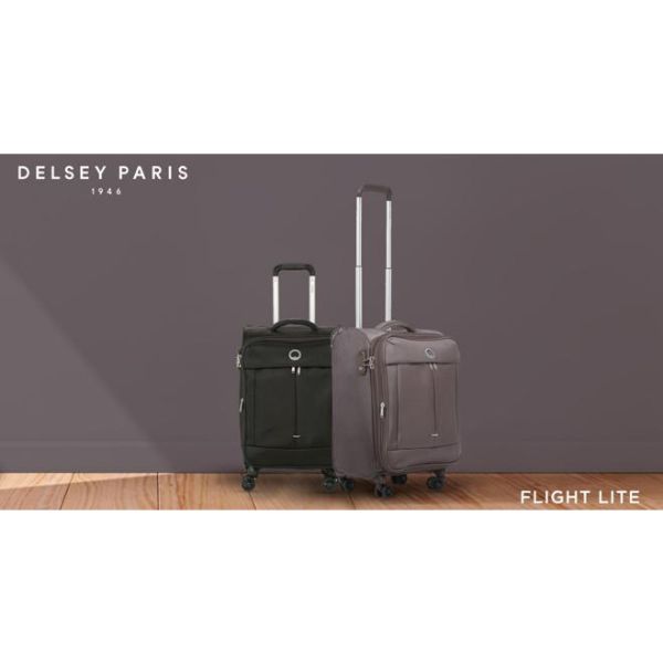 Delsey Flight Lite Polyester TSA Lock 8 Wheels Trolley