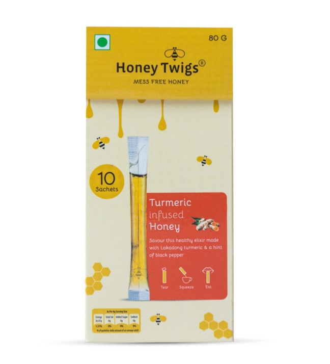 Honey Twigs Turmeric Infused Honey 10 Twigs Pack
